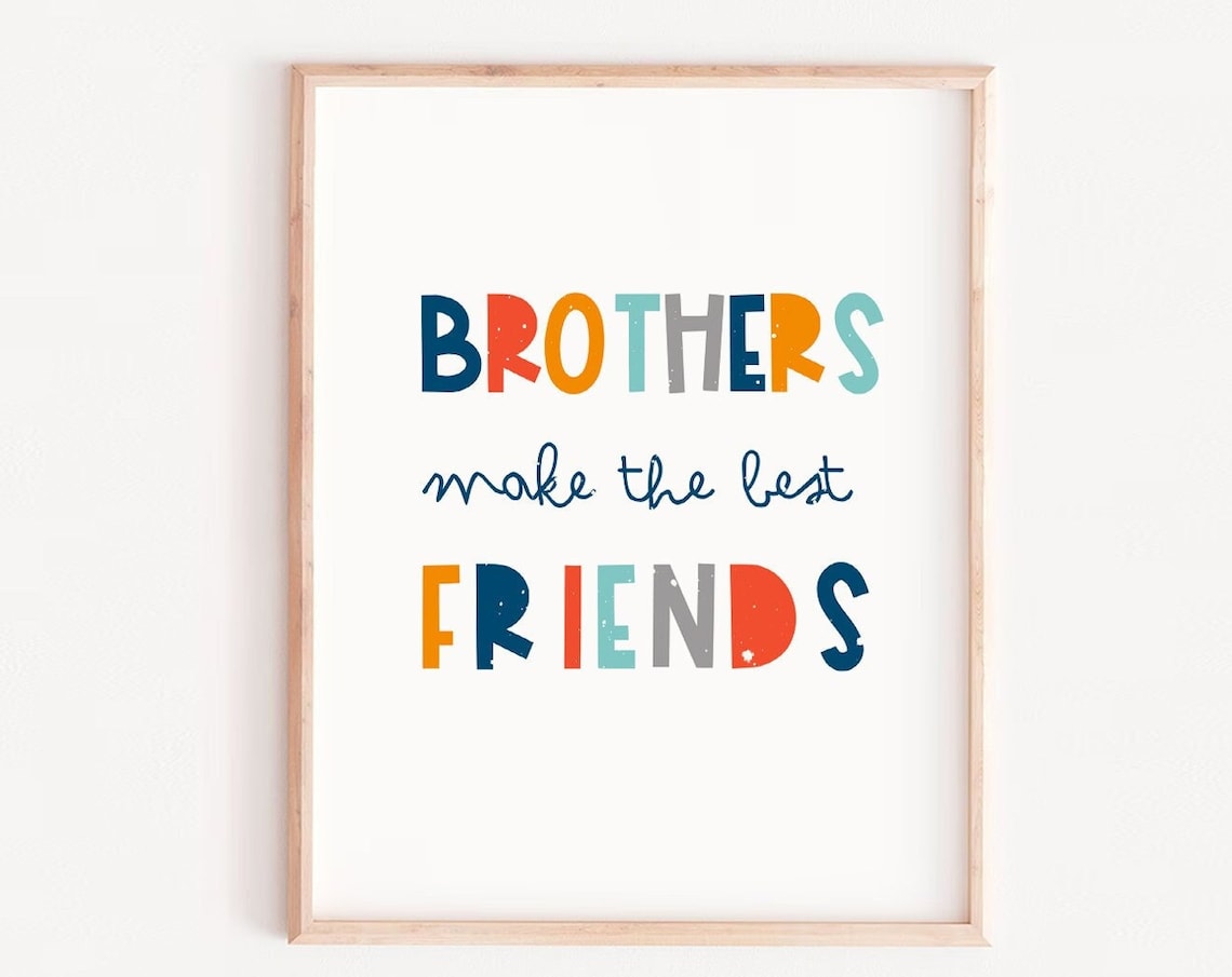 Brothers Make The Best Friends Navy Blue Poster