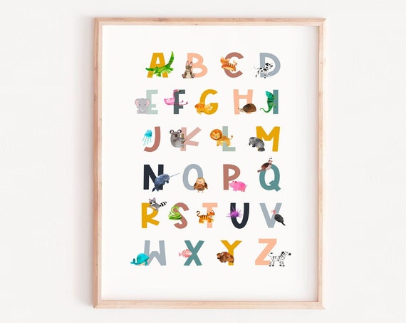 Alphabet Print Educational Poster for Kids
