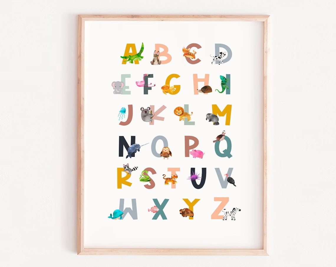 Alphabet Print Educational Poster for Kids