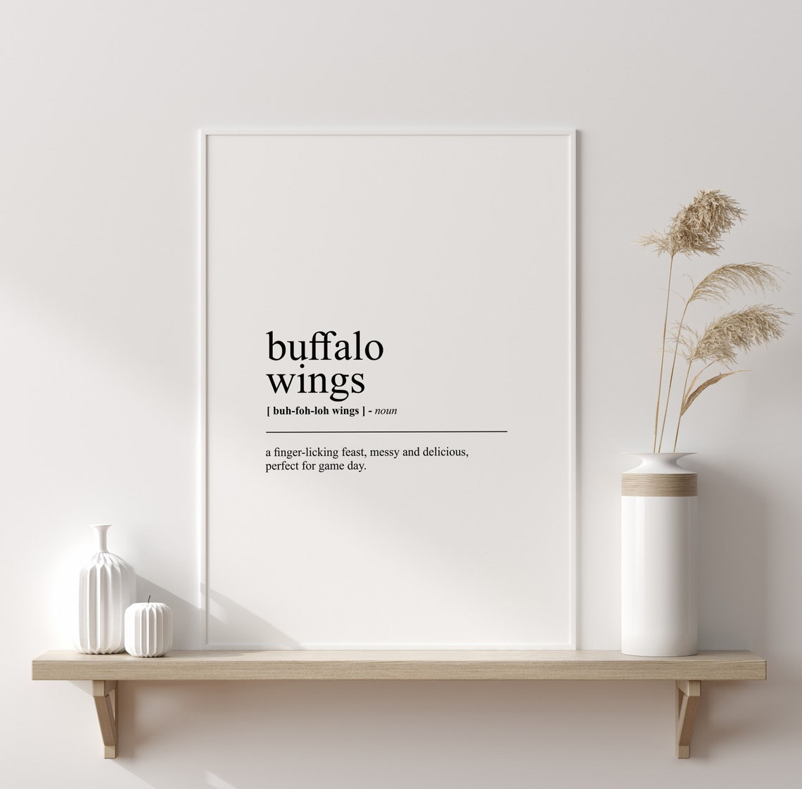 Buffalo Wings Funny Food Word Definition Minimalist Kitchen Poster - Image 2