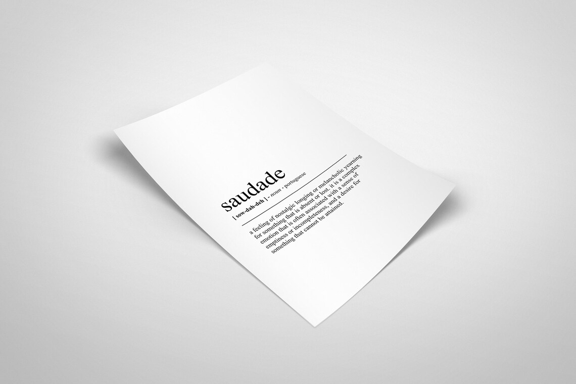 Saudade Definition Minimalist Typography Art Print - Image 2