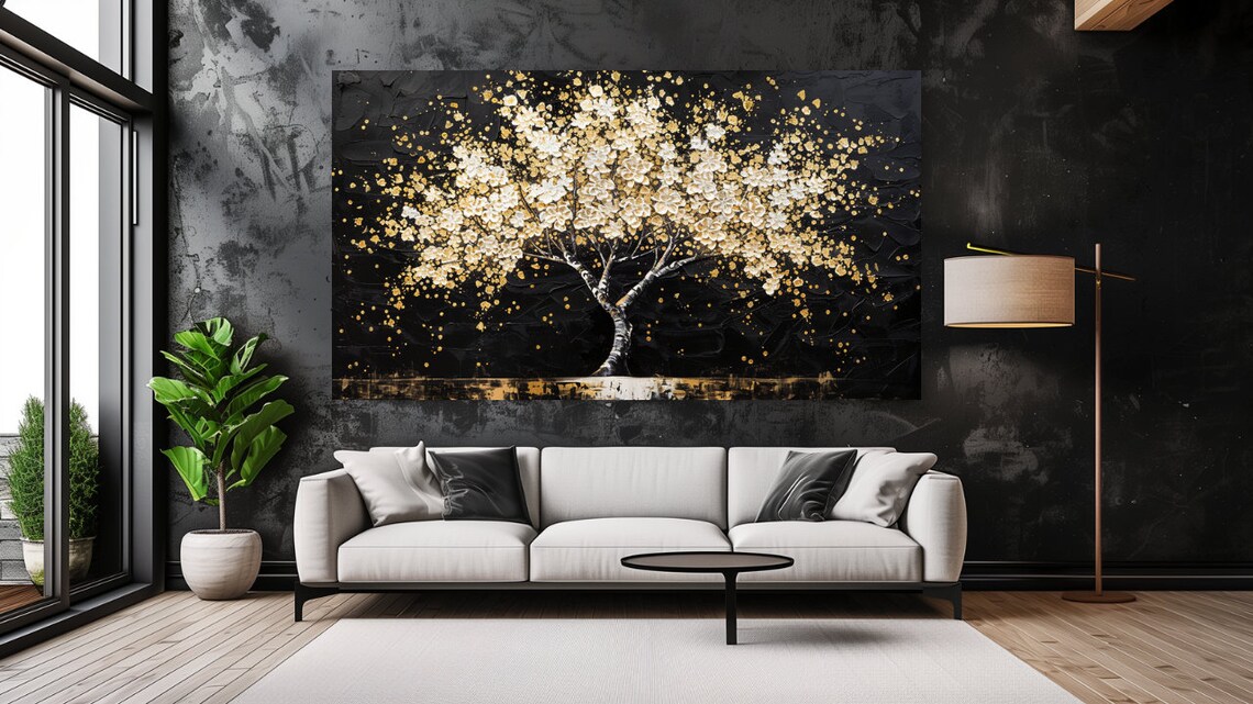 Black and White Tree Abstraction Wall Art Print