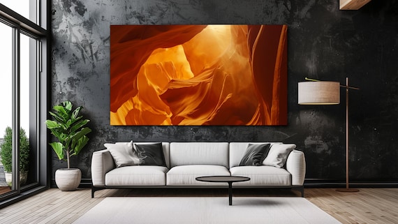 Antelope Canyon Glowing Orange Slot Canyon Light Travel Poster