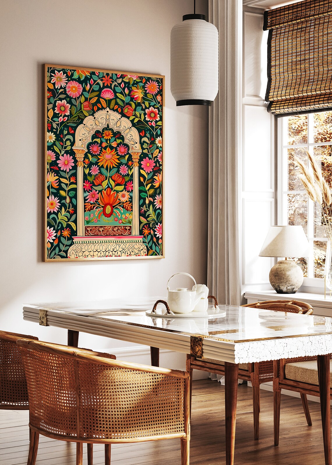 Indian Mughal Floral Arch Ornate Palace Garden Traditional Poster - Image 2