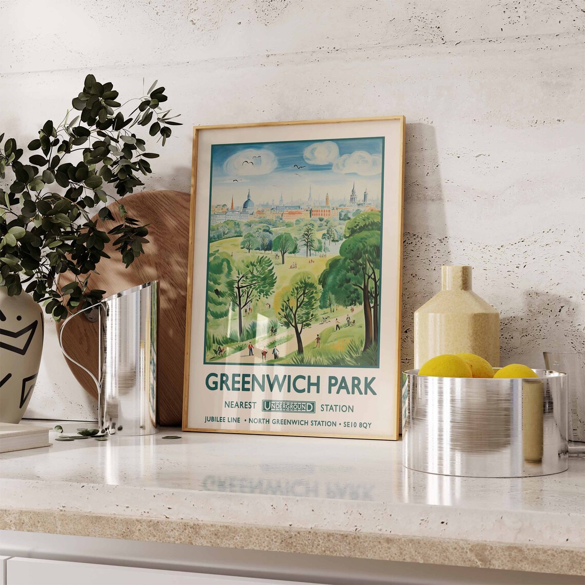 Greenwich Park London Vintage Travel Poster Underground Jubilee - Image 2