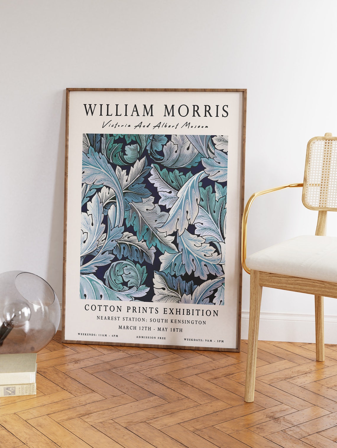 William Morris Acanthus Cotton Prints Exhibition Leaf Art Poster - Image 3