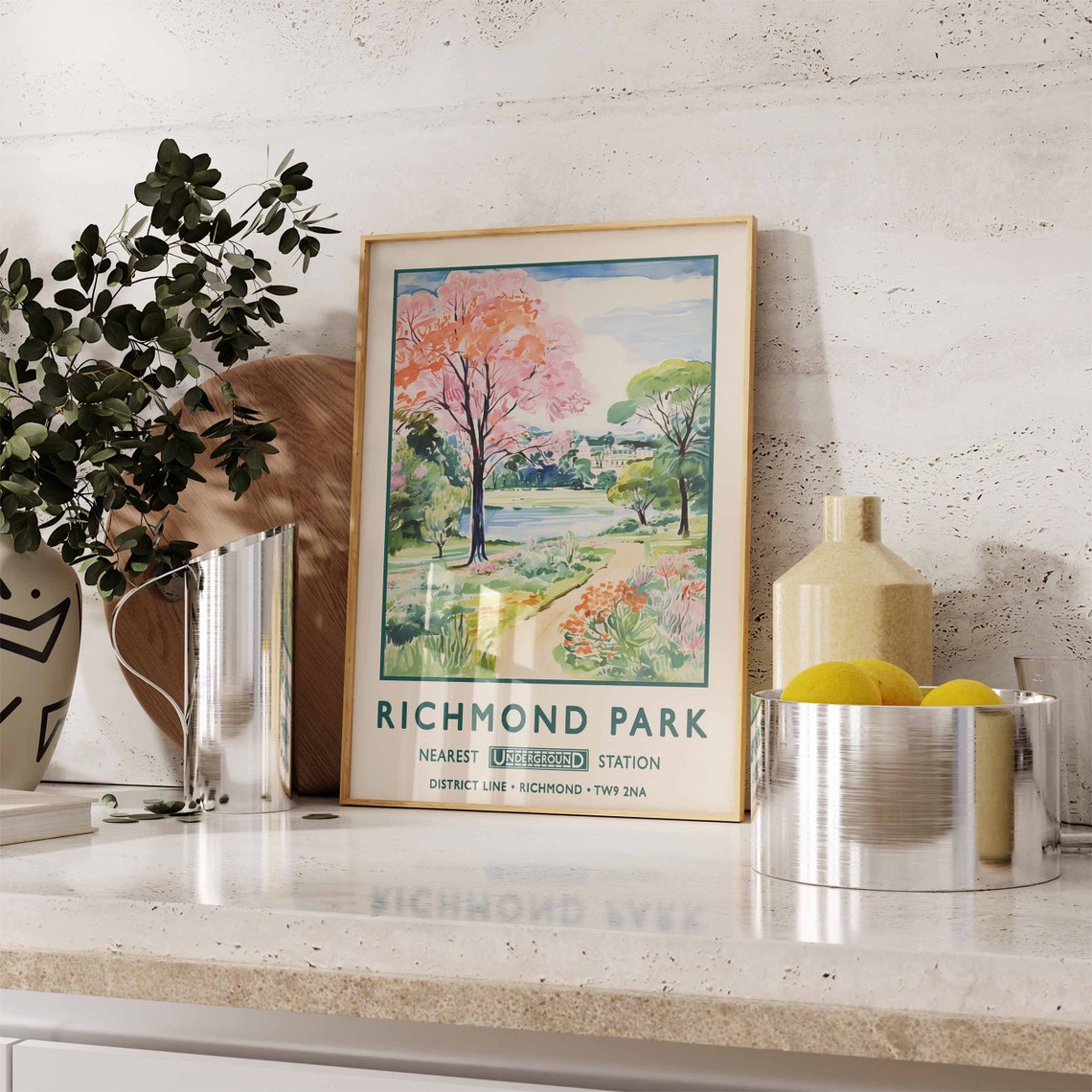 Richmond Park London Underground Style Travel Poster District Line - Image 2
