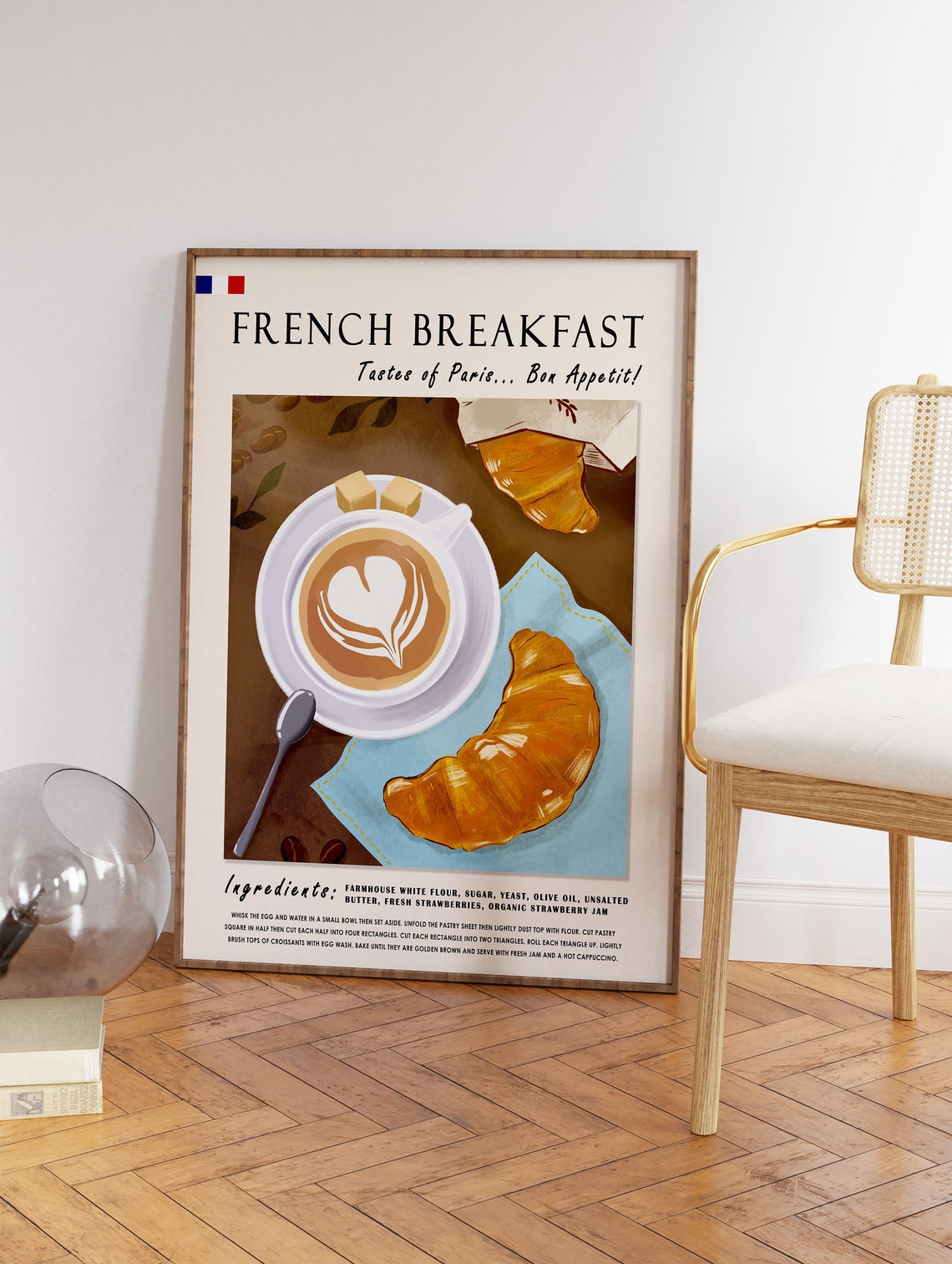 French Breakfast Food Poster Art Poster French Print France Art Kitchen Poster Paris Art Paris Poster Retro Print Food Gift - Image 3