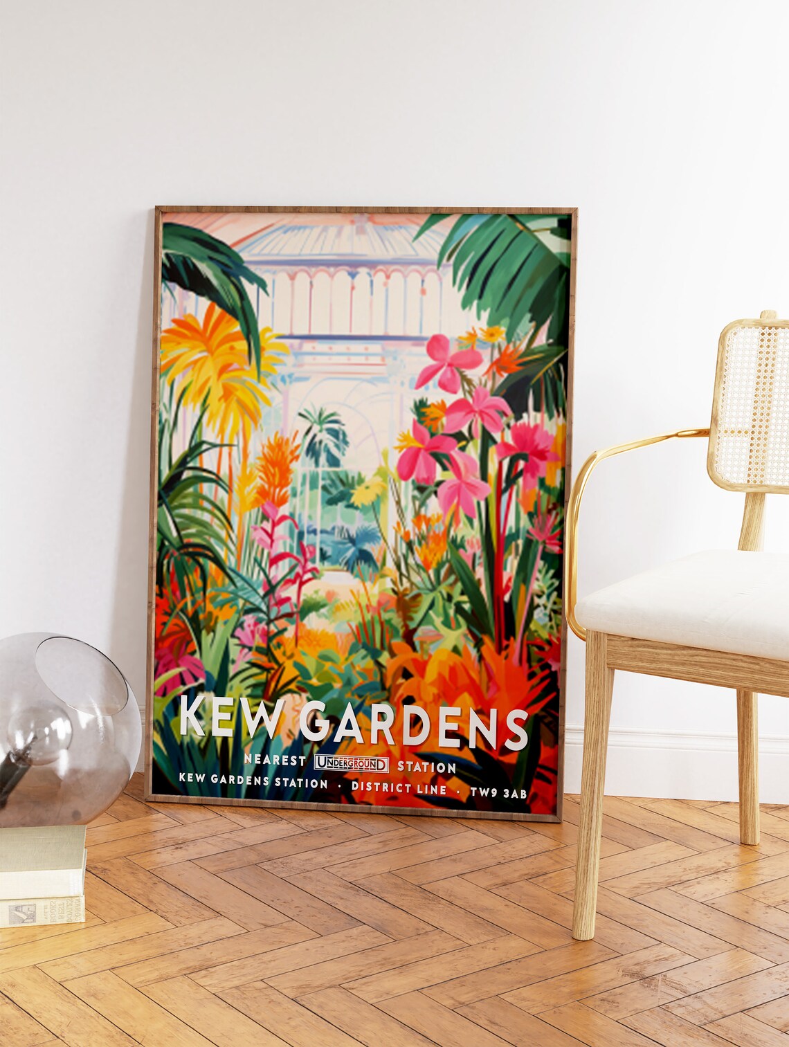 Kew Gardens London Tropical Greenhouse Travel Poster Flower Art - Image 2