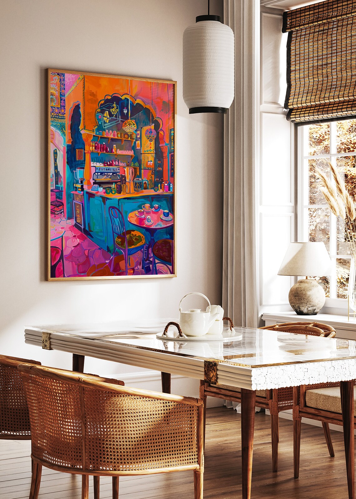 Indian Cafe Print, Traditional Folk Kitchen Poster - Image 2