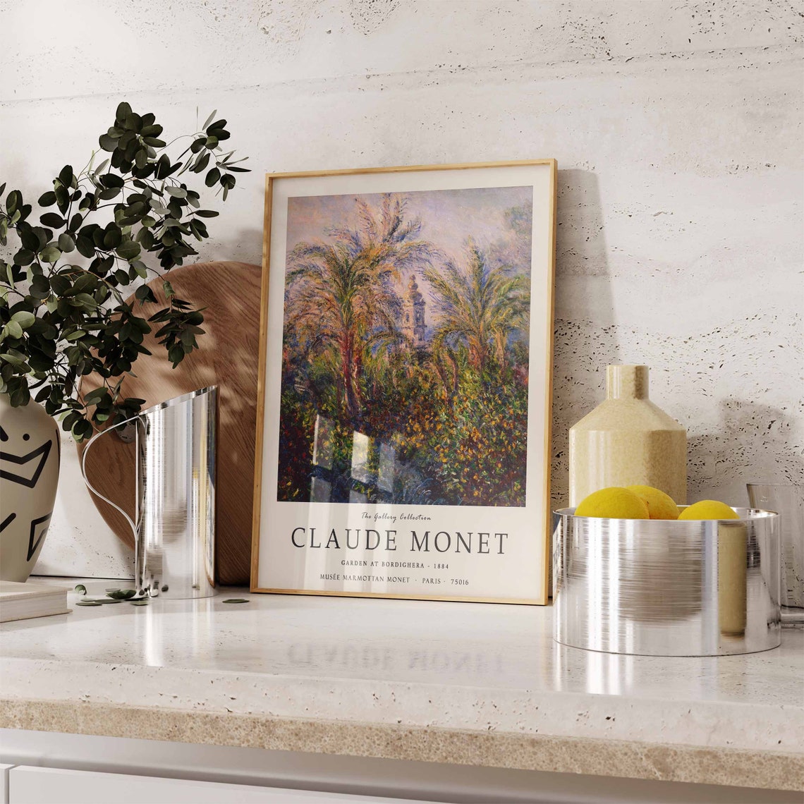 Claude Monet Garden at Bordighera 1884 Lush Palm Oasis Art Print - Image 3