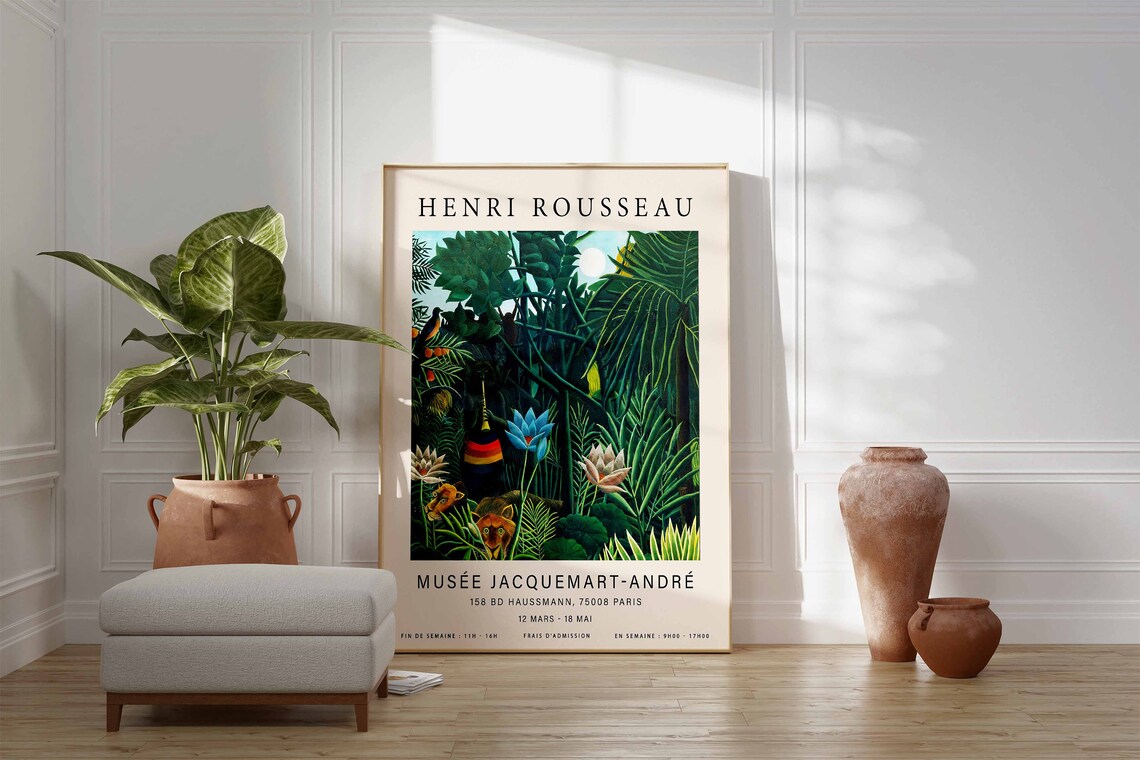 Henri Rousseau Tiger Peeking Out From Grass, Poster - Image 2