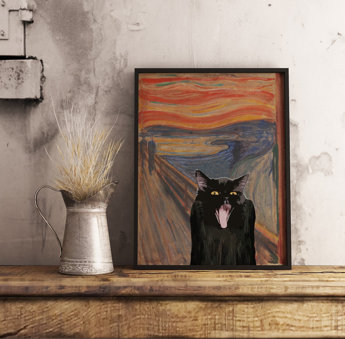 Edvard Munch Scream Cat Poster, Cat Lover Art - Image 3