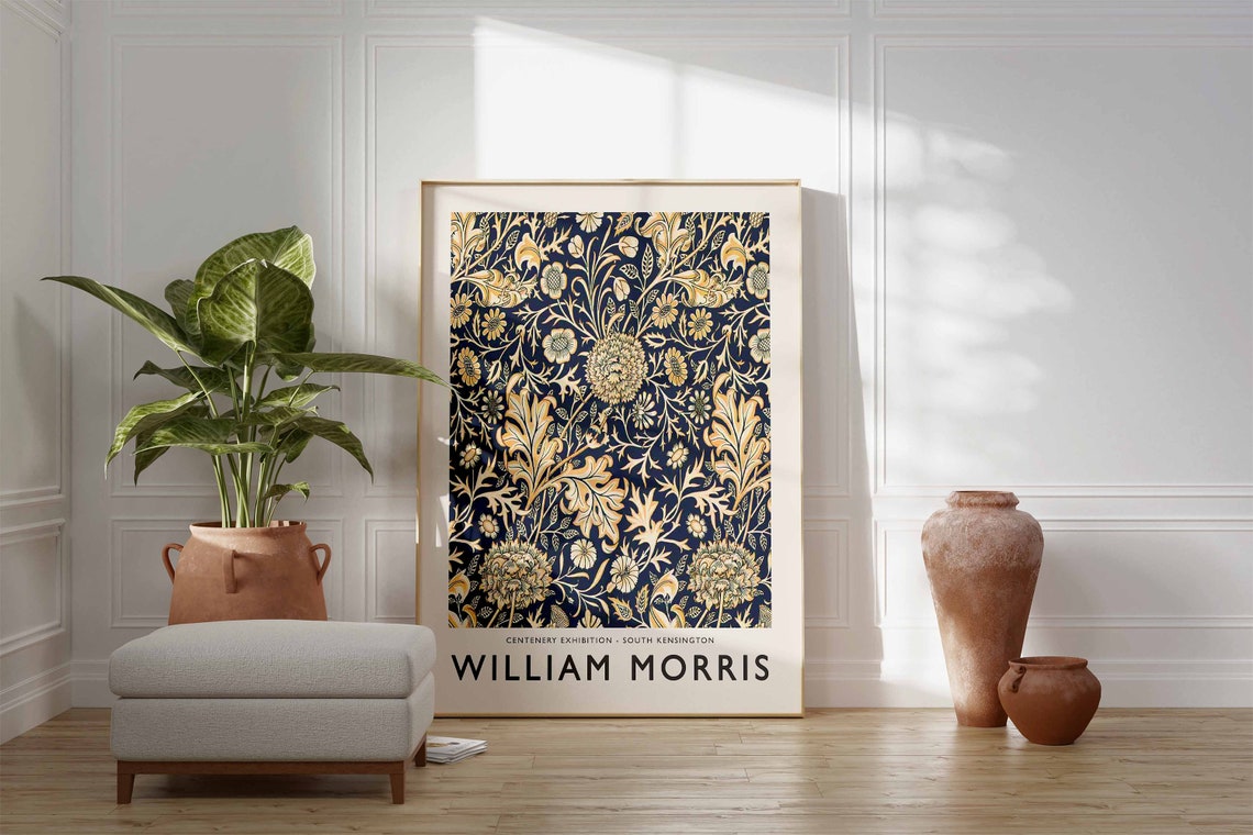 William Morris Centenary Exhibition South Kensington Floral Poster - Image 2