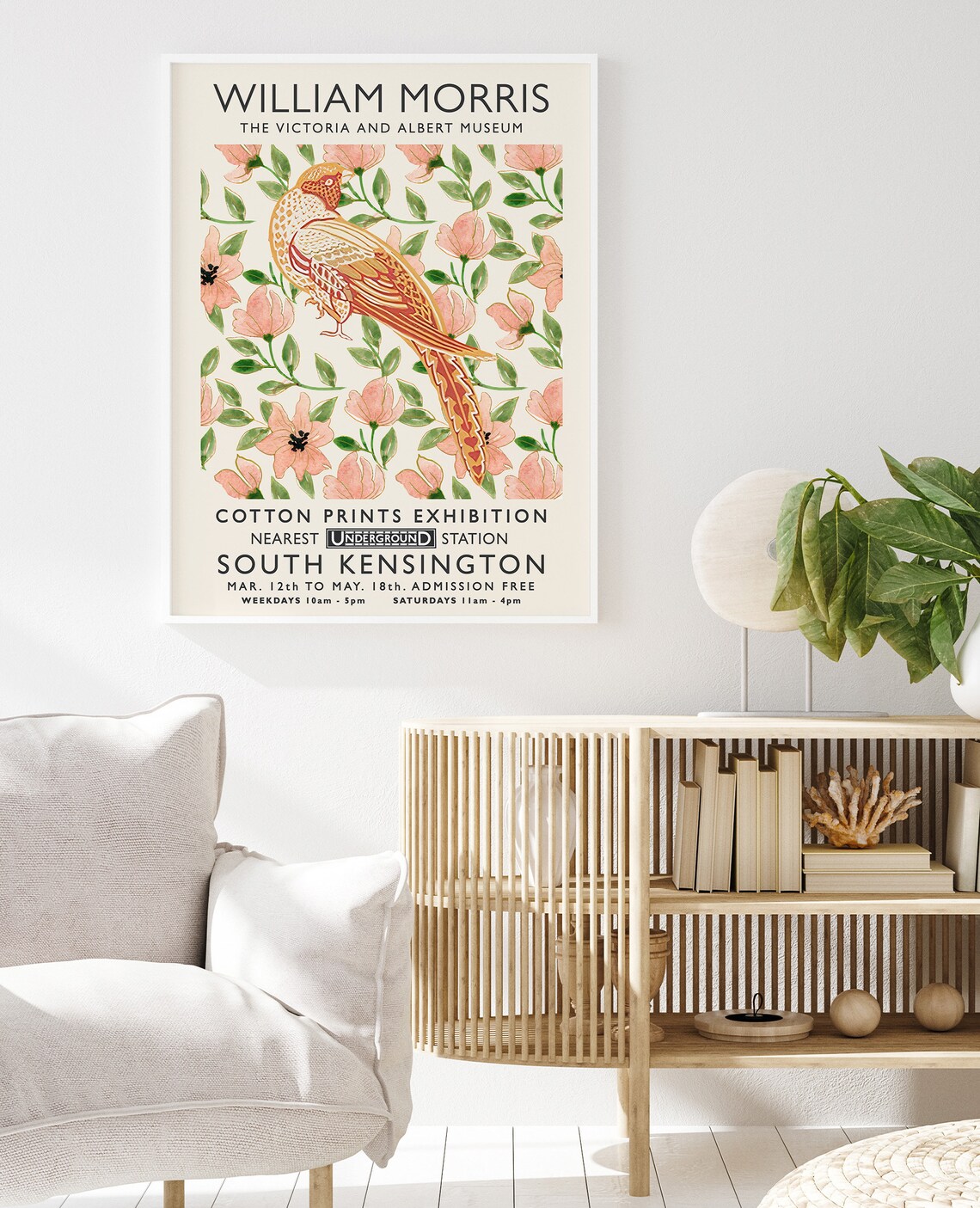 William Morris Bird and Blossom Vintage Exhibition Art Poster - Image 2