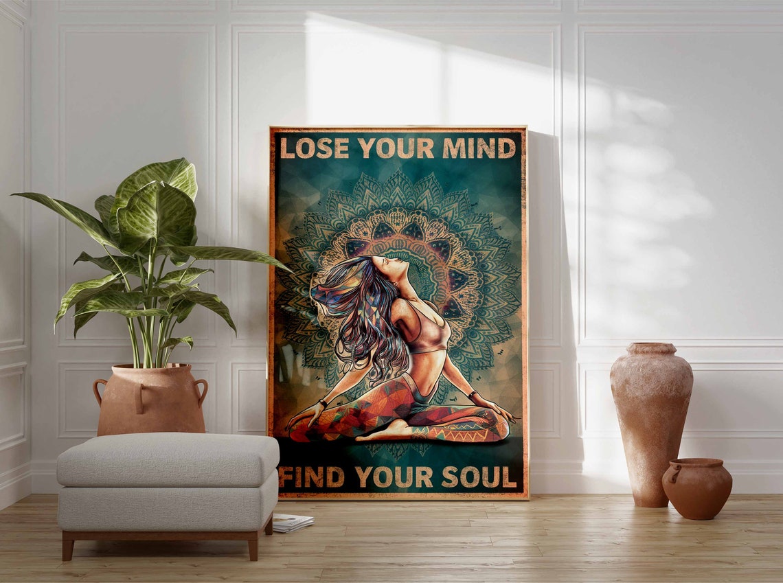Lose Your Mind Find Your Soul Poster Spiritual Print Yoga Poster Floral Poster Tarot Print Atsrology Art Vintage Print Vintage Poster - Image 3