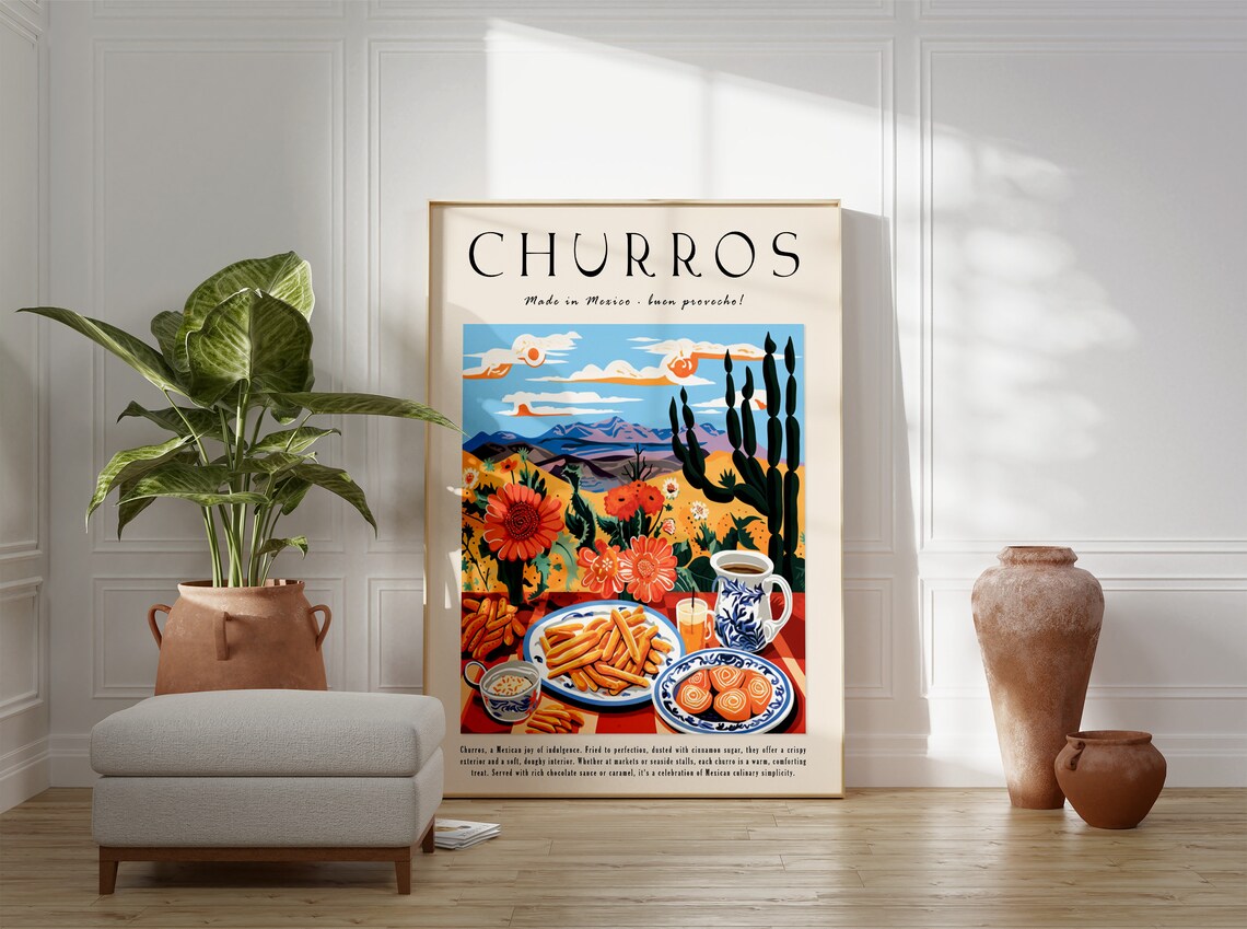 Churros Made in Mexico Dessert Latin Food Art Kitchen Poster - Image 2
