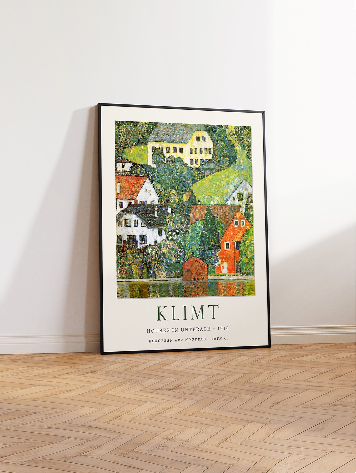 Gustav Klimt Houses at Unterach 1916 Art Nouveau Classic Poster - Image 3