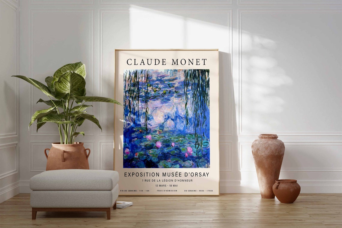 Claude Monet Blue Water Lilies Musee d'Orsay Exhibition Poster - Image 2