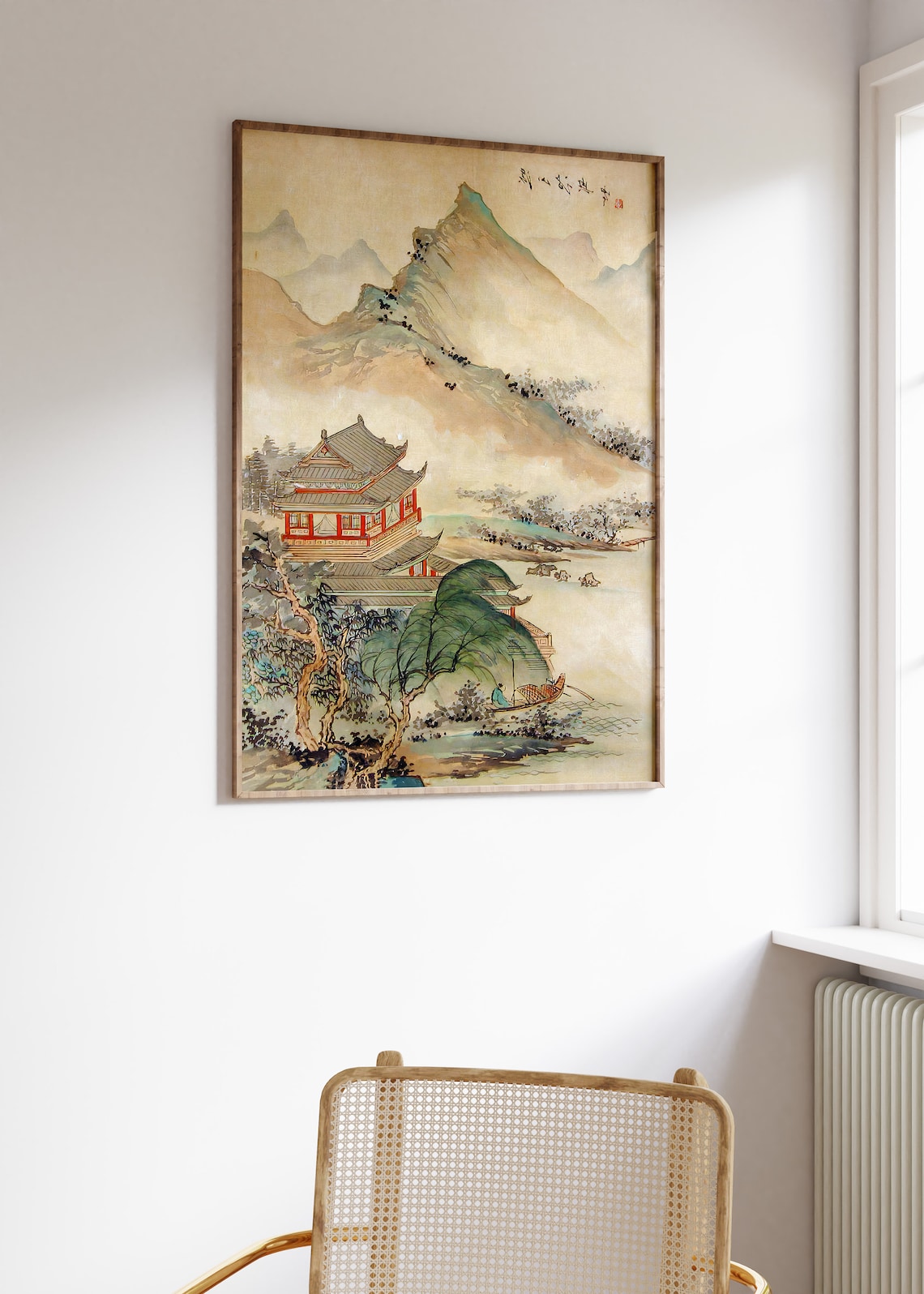 Chinese Vintage Art Print, Retro Oriental Landscape - Image 2