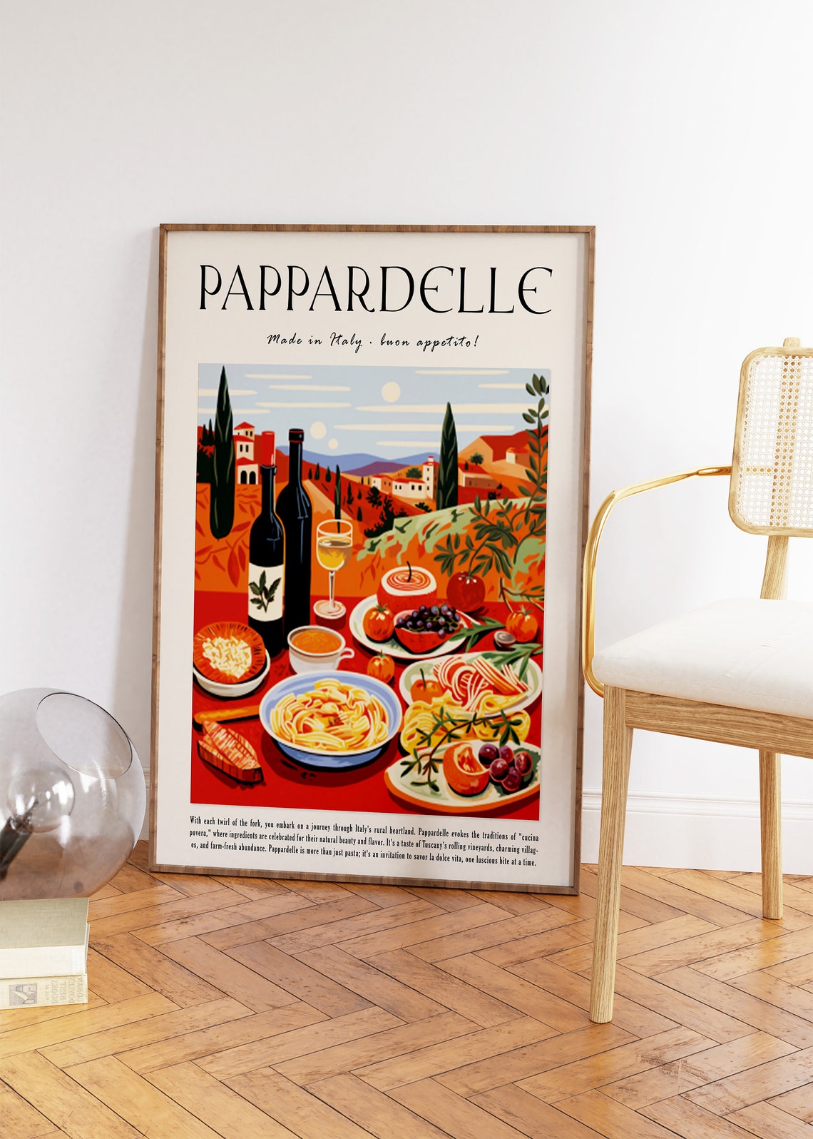 Pappardelle Made in Italy Pasta Feast Poster Tuscan Kitchen Decor Art - Image 2