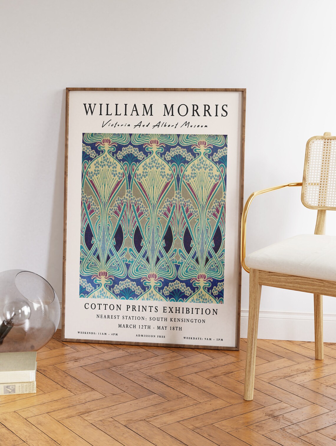 William Morris Exhibition Print, Vintage Floral Textile Art - Image 2