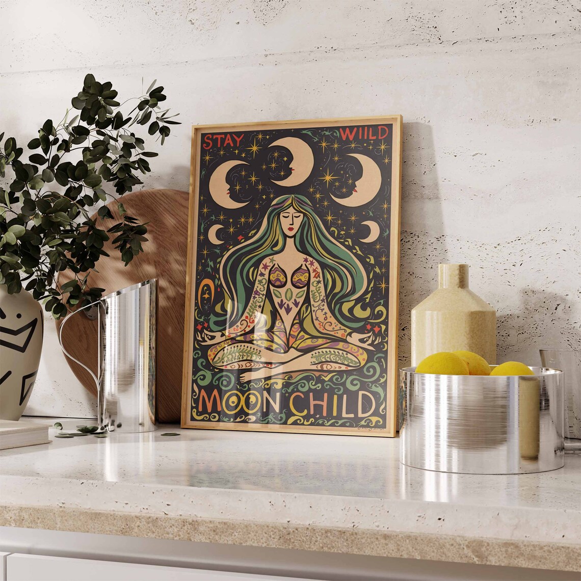 Stay Wild Moon Child Spiritual Decor Art Print - Image 2