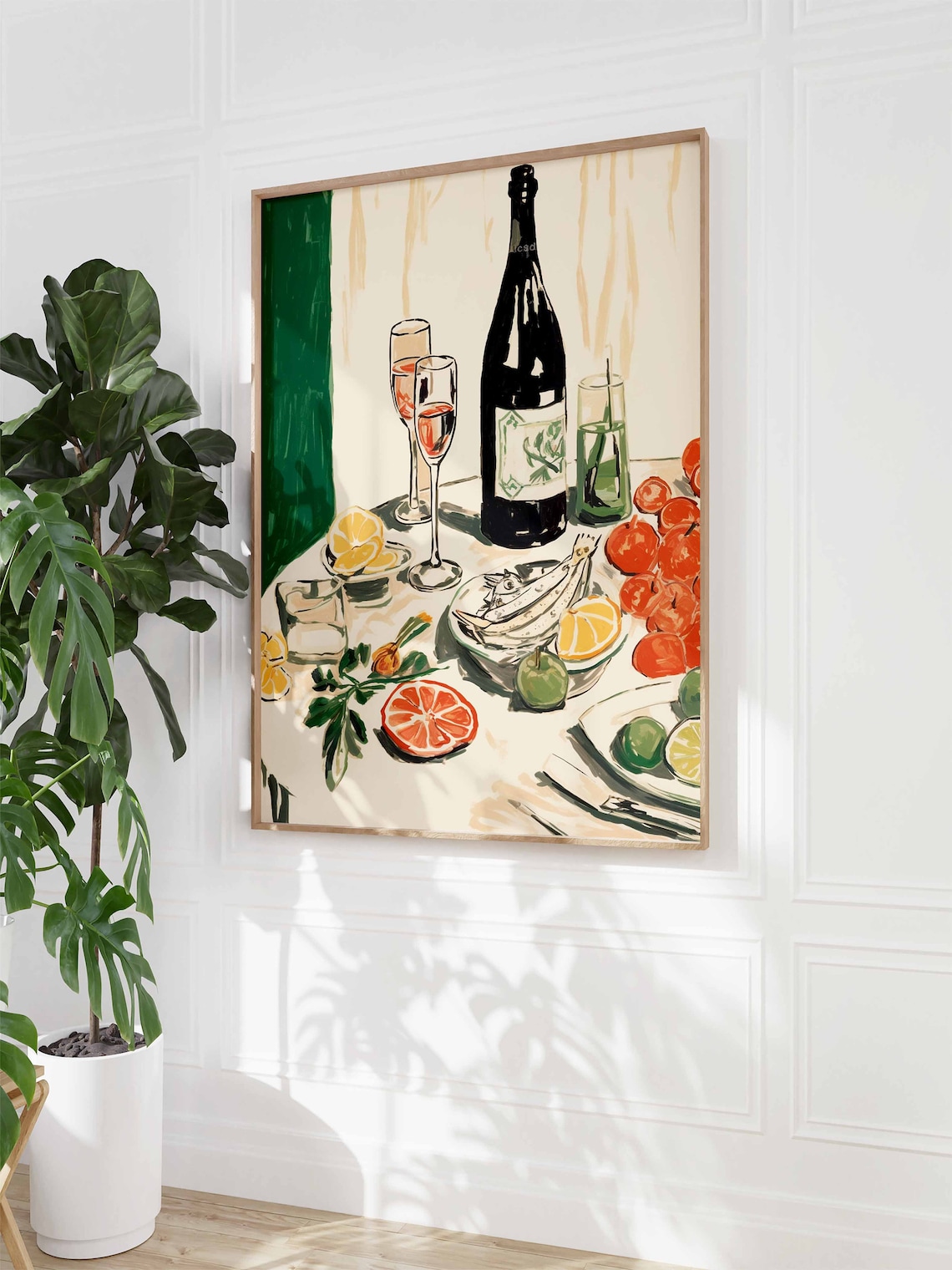 Dinner Party Food Print, Vintage Kitchen Poster - Image 2