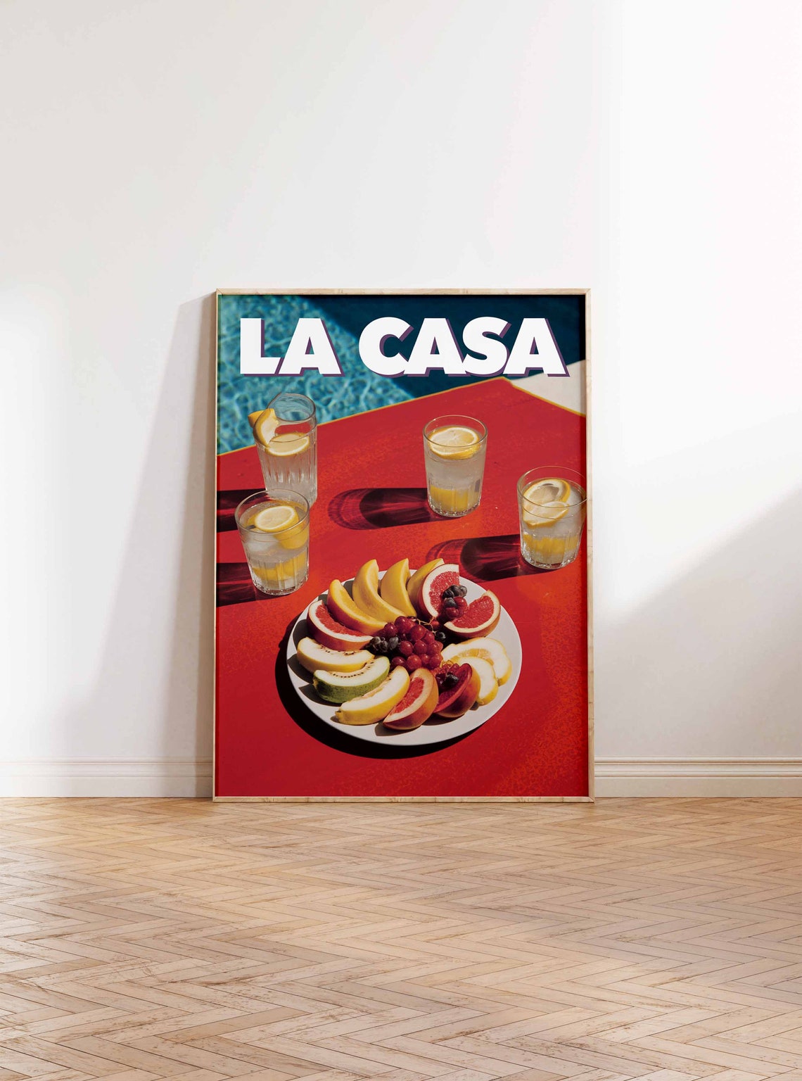 La Casa Retro Poolside Fruit Plate Lemon Drink Summer Art Print - Image 2