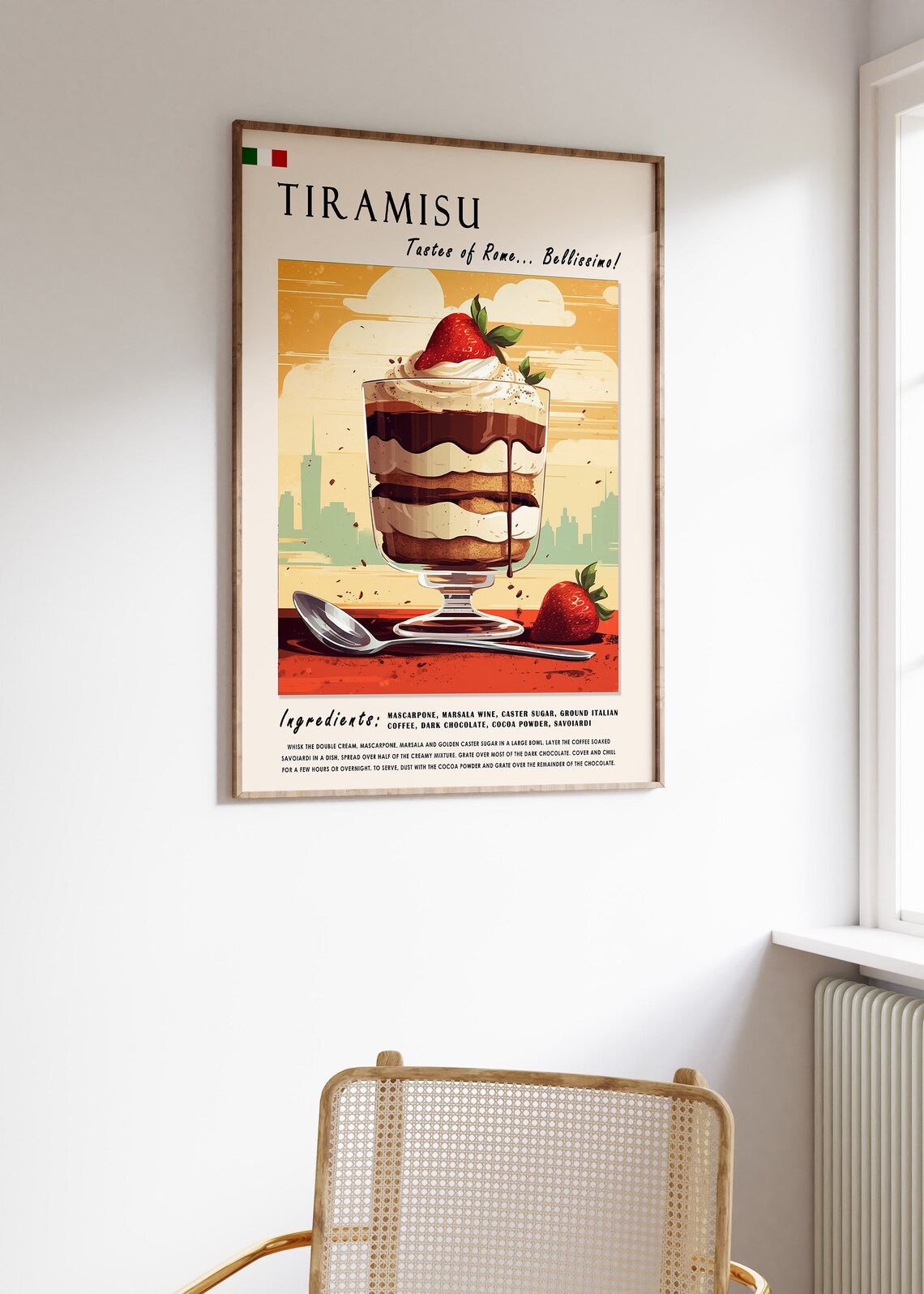 Italian Tiramisu Poster, Retro Kitchen Art Print - Image 3