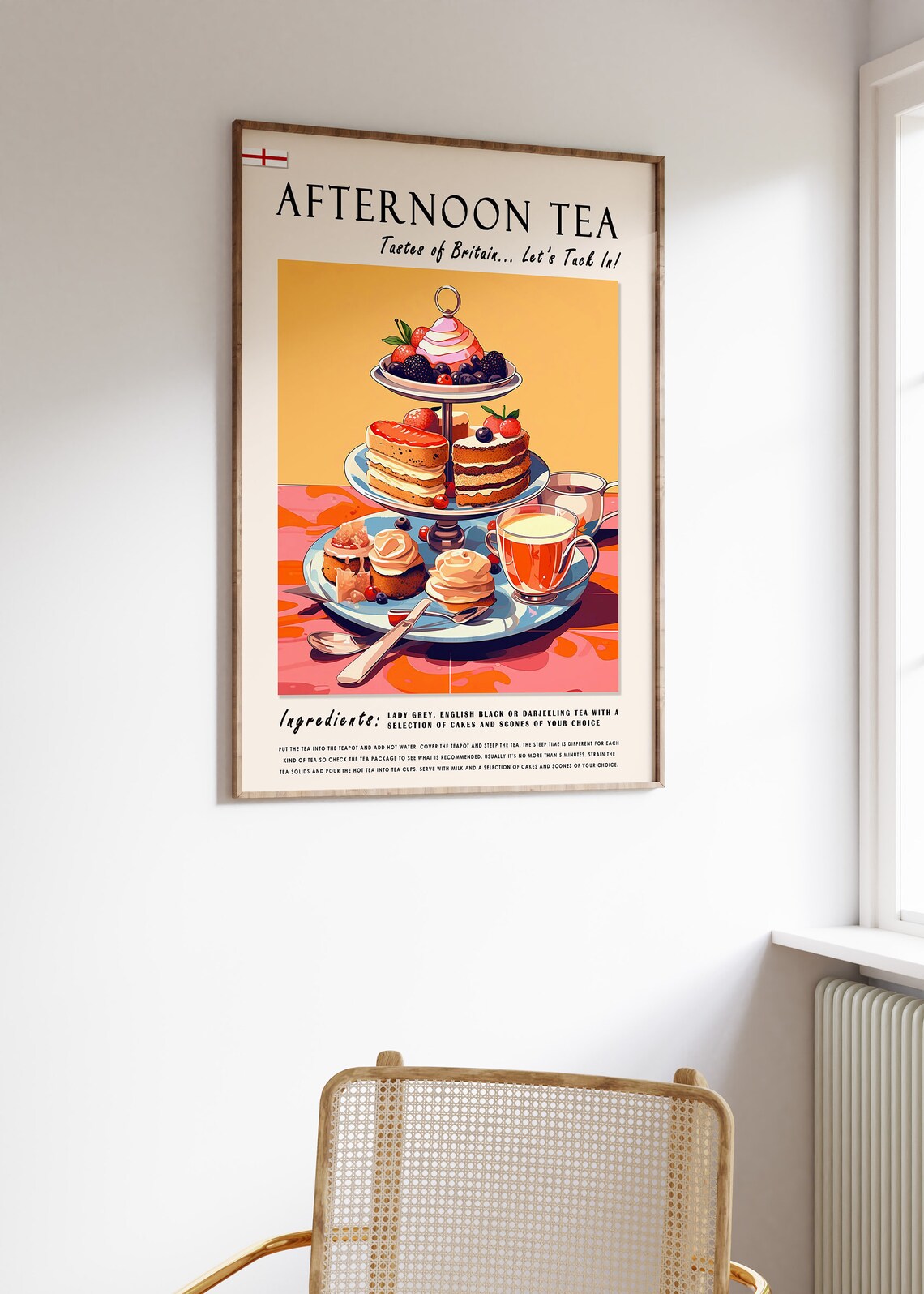 Afternoon Tea Food Poster, English Kitchen Decor - Image 3