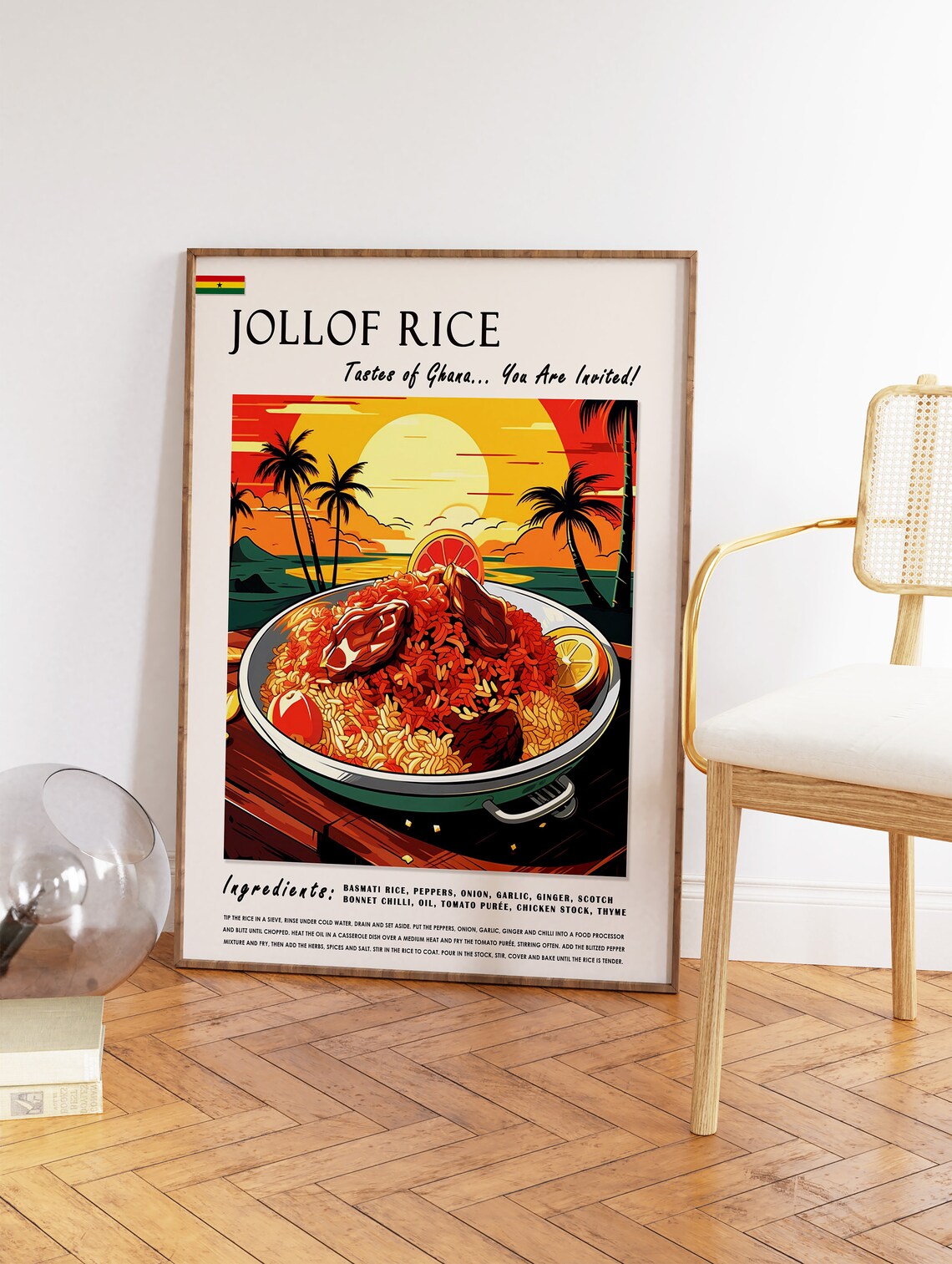 Jollof Rice Ghanaian Food Poster, African Art Print - Image 2
