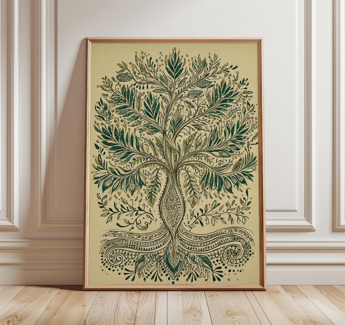 Tree Of Life Poster Modern Minimalist Wall Art Print Nature Inspired Boho Decor Botanical Artwork Spiritual Zen Home