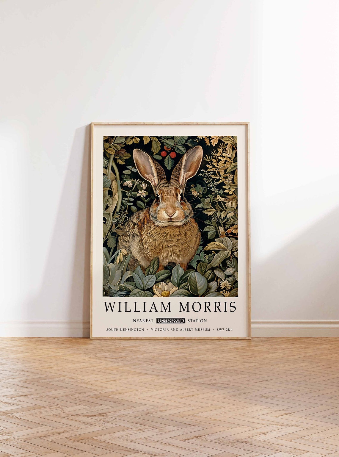 William Morris Rabbit Floral Woodland London Botanical Art Poster - Image 2