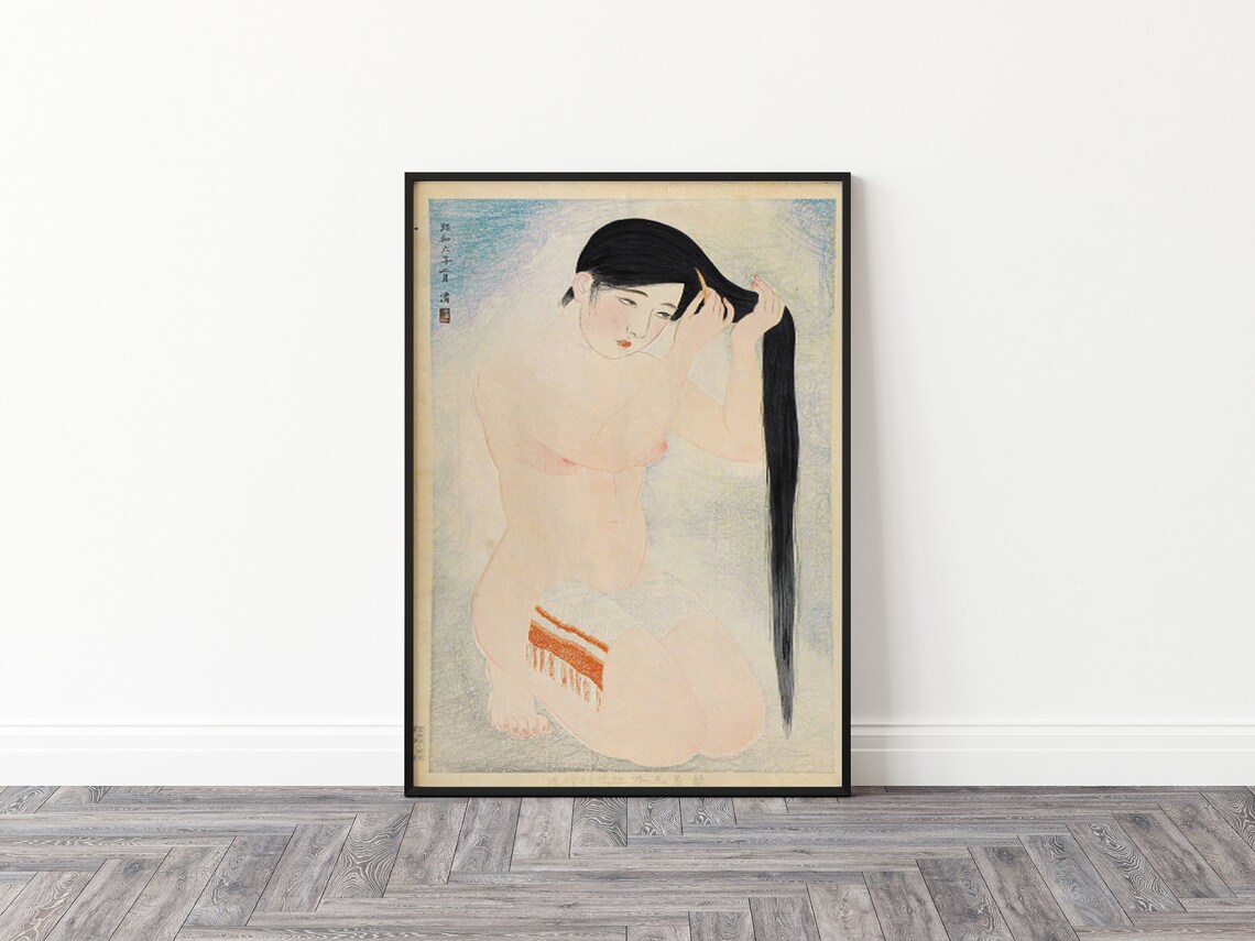 Vintage Japanese Nude Illustration Art Print - Image 3