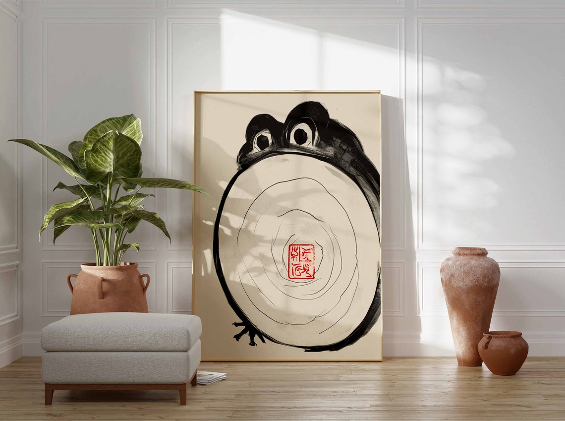Japanese Frog Print Matsumoto Hoji Japanese Poster Frog Art Animal Gift Animal Print Vintage Japanese Decor Funny Animal Poster - Image 2