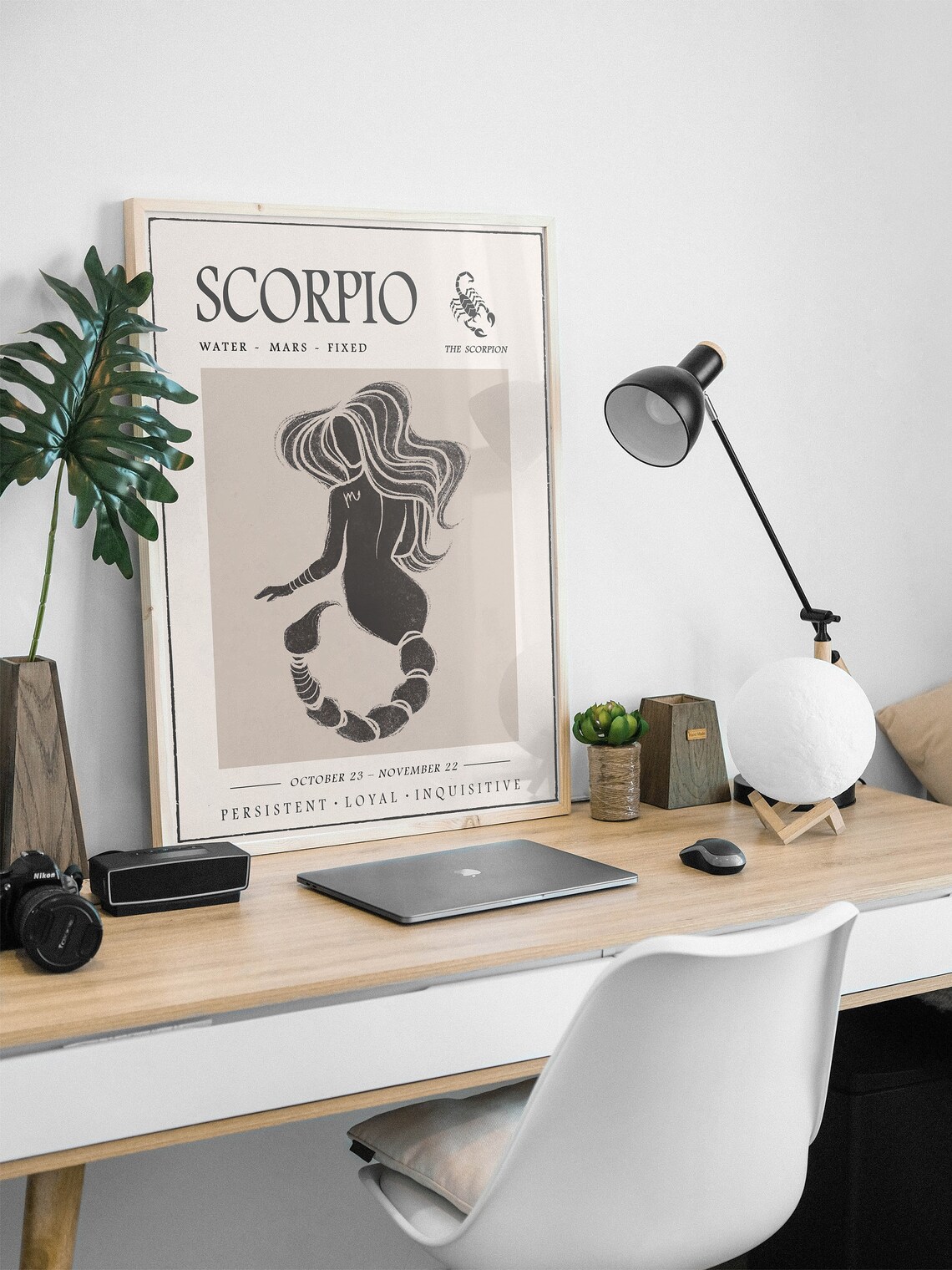 Scorpio Star Sign Poster, Boho Astrology Art Print - Image 2
