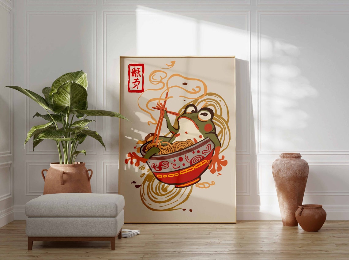 Japanese Frog Print Matsumoto Hoji Japanese Poster Frog Art Animal Gift Animal Print Vintage Japanese Decor Funny Animal Poster - Image 2