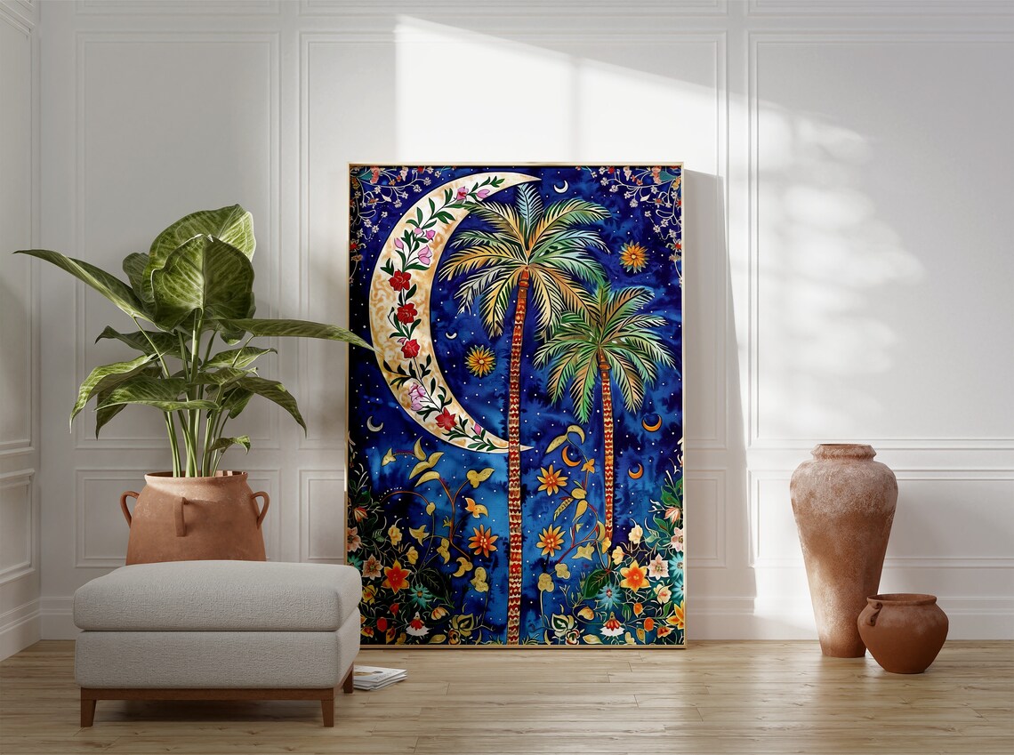 Islamic Floral Art Poster, Traditional Middle Eastern Decor - Image 3