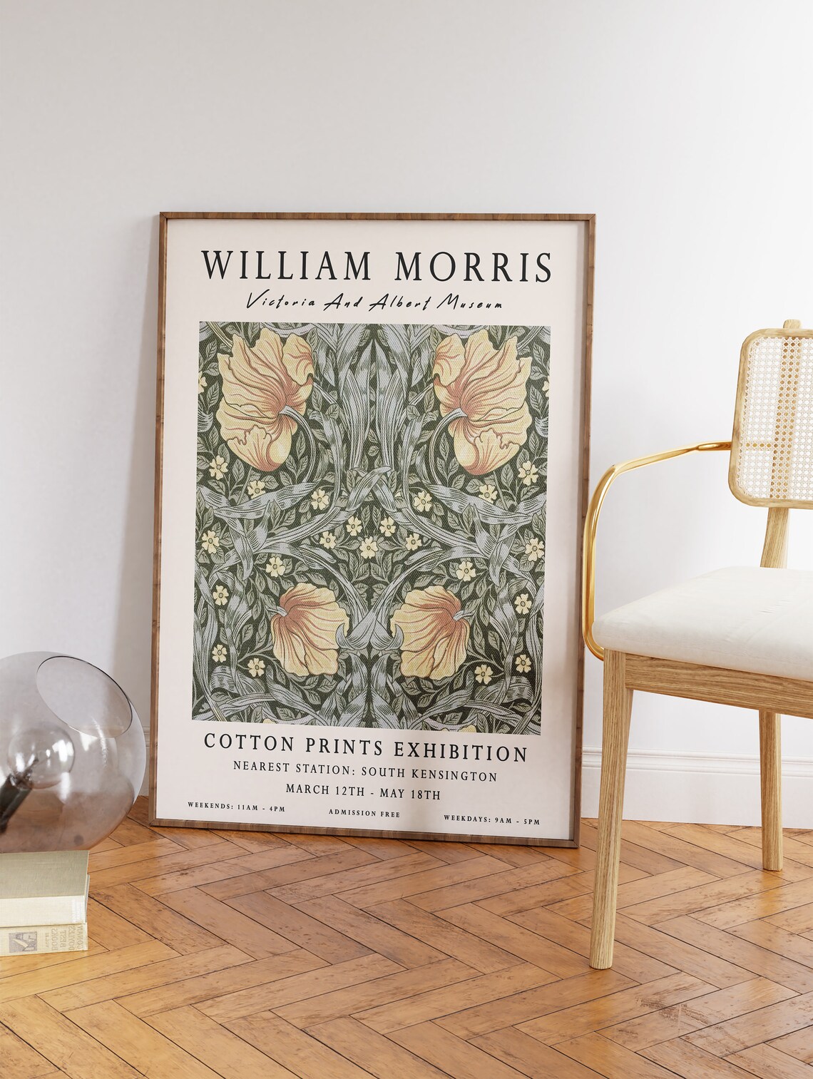 William Morris Textile Floral Decor Wall Art Print - Image 2