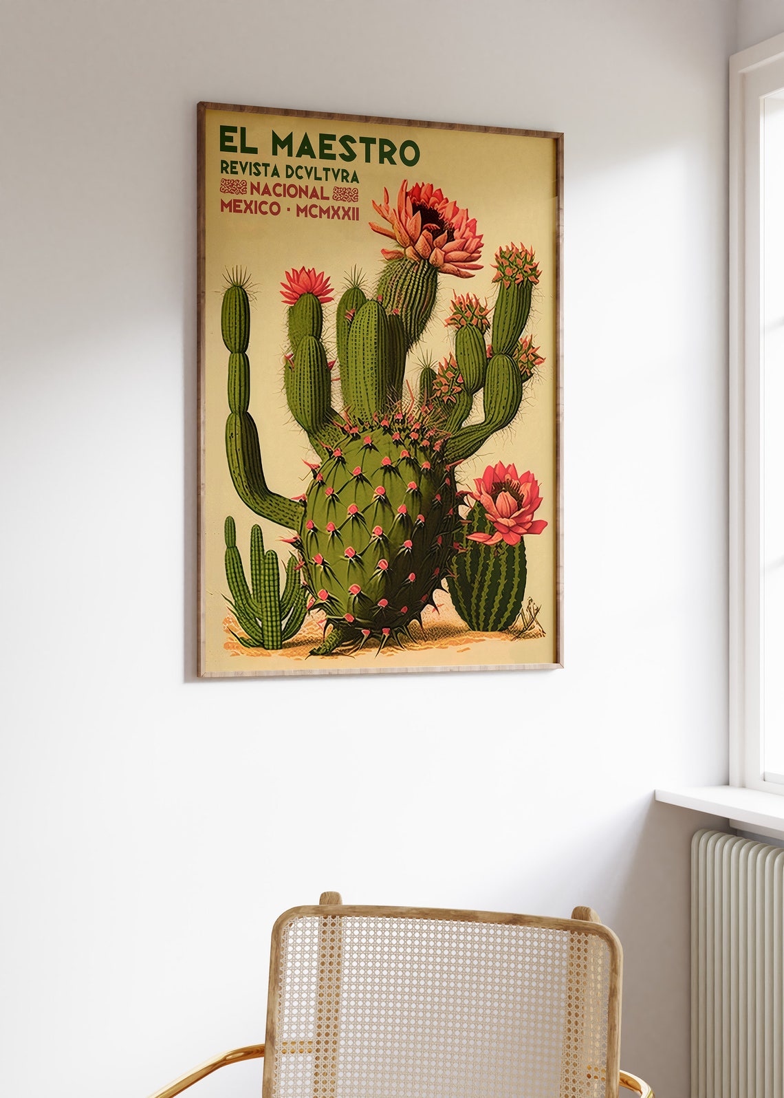 Mexican Cactus Blossom Vintage Botanical El Maestro Style Art Poster - Image 3