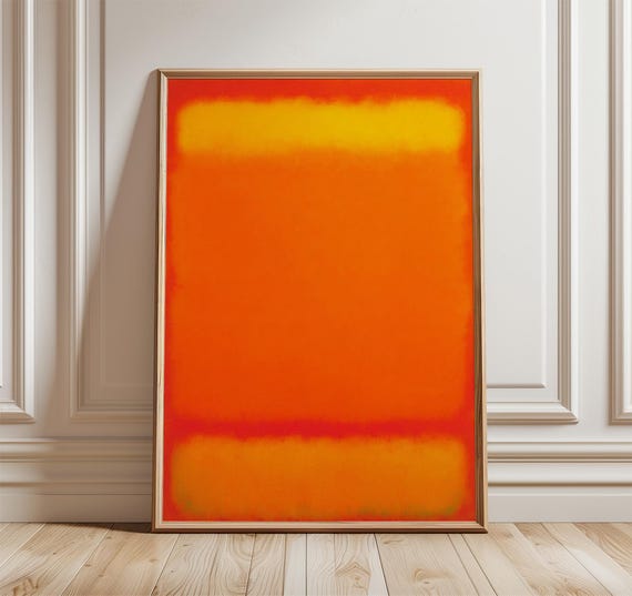 Abstract Orange Red Color Field Poster Modern Minimalist Wall Art Print Mid Century Pop Inspired Home Decor Warm Vibrant Artwork
