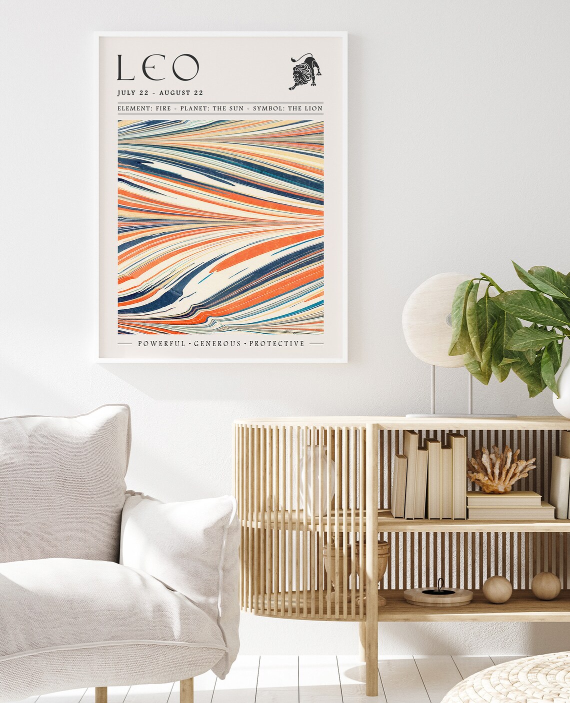 Leo Star Sign Poster, Boho Astrology Art Print - Image 2