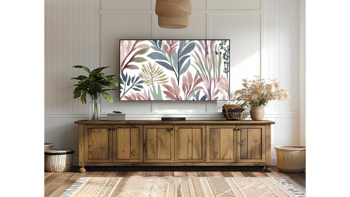 Watercolor Leafy Branches Green Botanical Modern Farmhouse Wall Art - Image 2