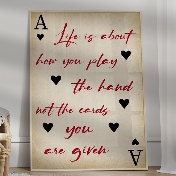 Trendy Ace Of Hearts Poster Retro Playing Card Wall Art Bar Cart Decor Preppy Print You Are My Lucky