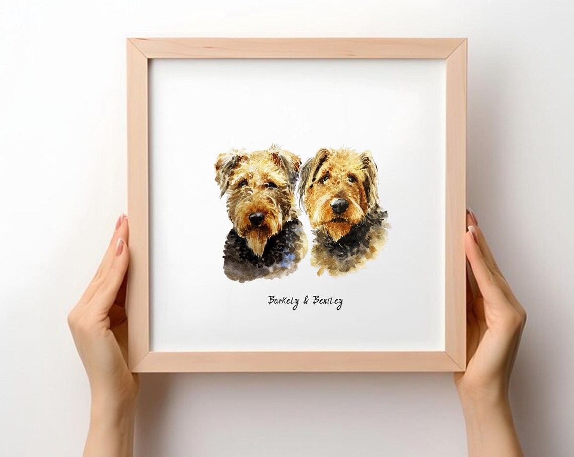 Two Pet Portrait, Christmas Gift Pet Memorial - Image 3