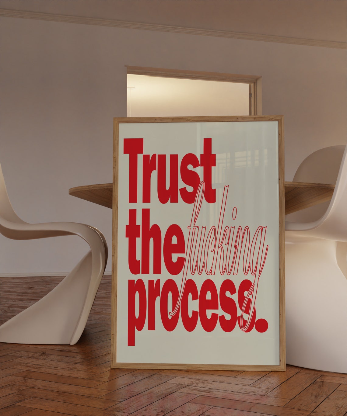 Trust the Fucking Process Red Bold Typography Motivational Poster