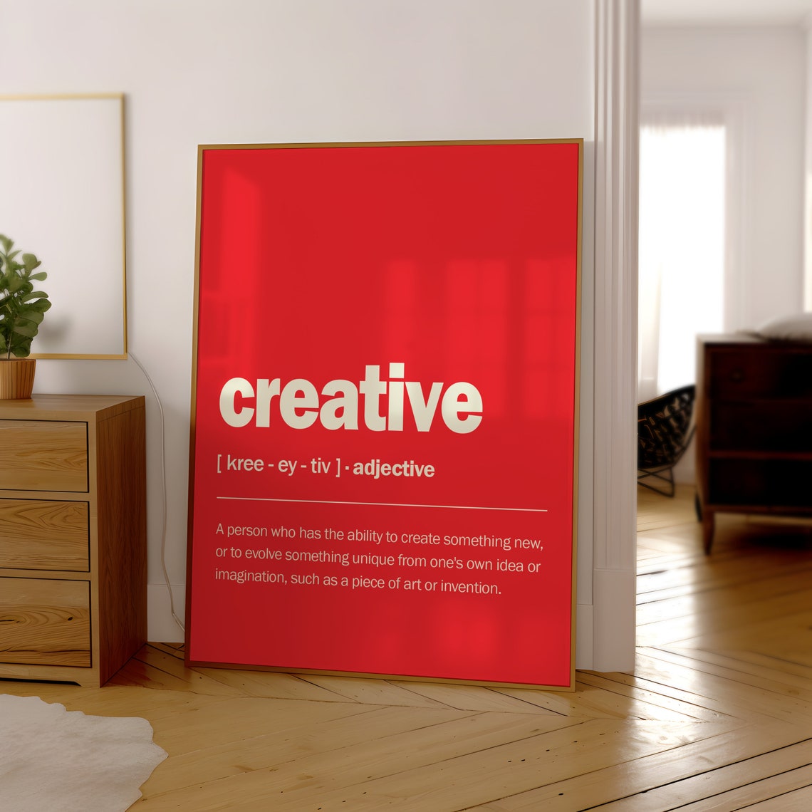Creative Dictionary Definition Red Bold Minimalist Artist Poster - Image 3