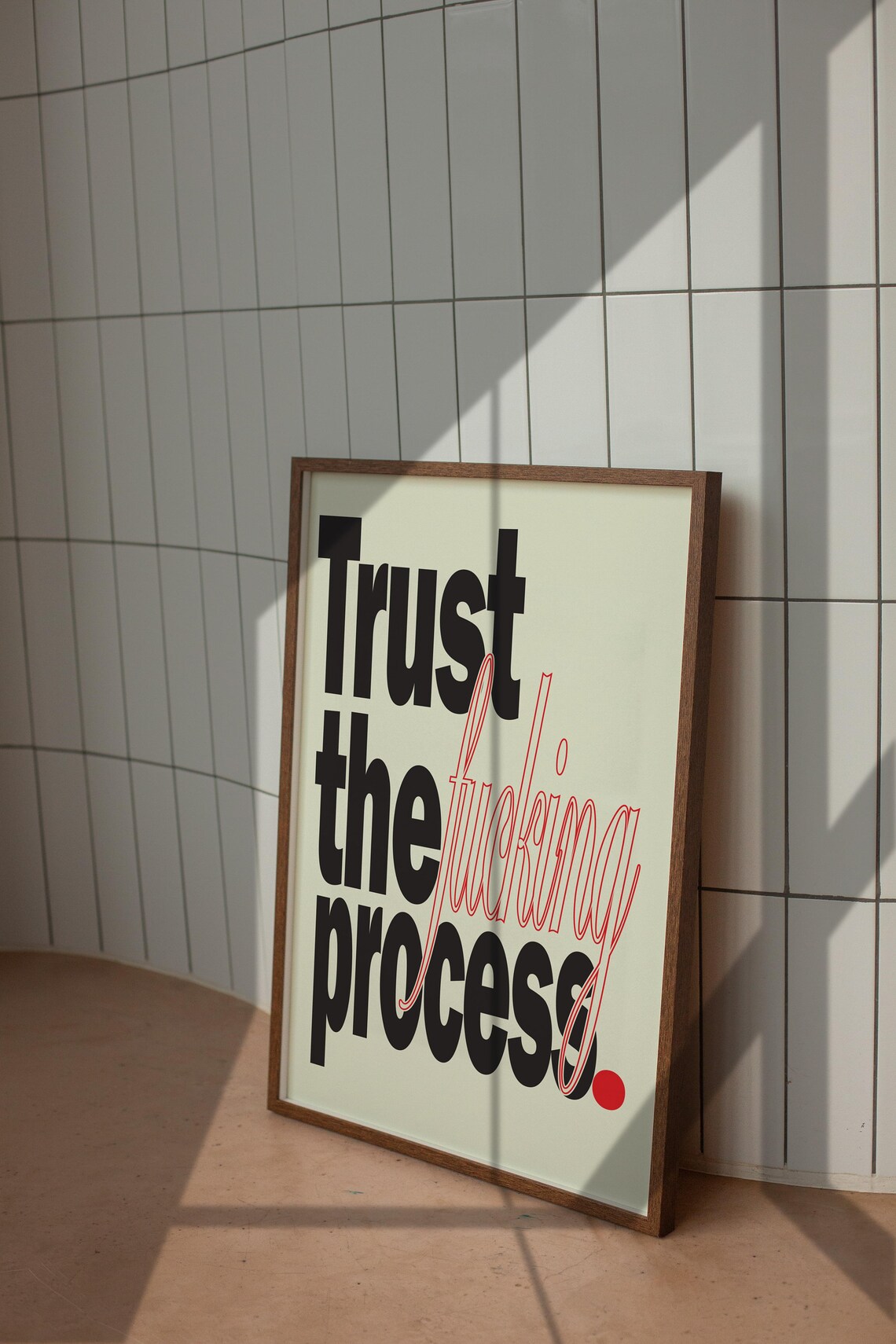 Trust the Fucking Process Black Typography Motivational Quote Poster - Image 4