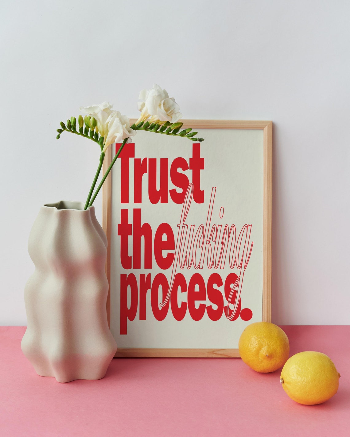 Trust the Fucking Process Red Bold Typography Motivational Poster - Image 2